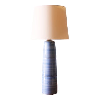 1960s Gordon and Jane Martz M55 Lamp for Marshall Studios Tall Baby Blue Gloss Tootsie Roll For Sale