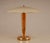 Milo Baughman Style Gilt Brass & Burl Wood Mushroom Table Lamp with Handcrafted Glass Lampshade, 1960s For Sale - Image 11 of 11