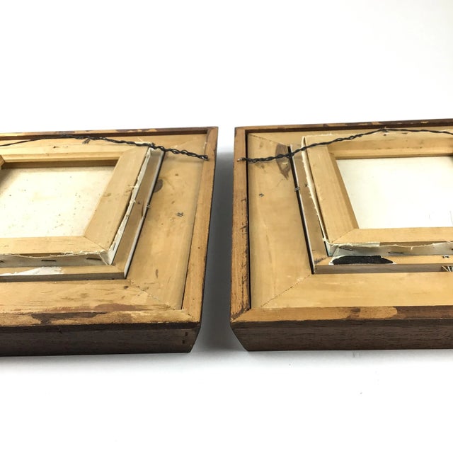 Vintage Framed Pair of Seascape Mid Century Style Oil Paintings For Sale - Image 10 of 12