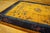 Antique Art Deco Chinese Floral, Medallion Blue Navy, Yellow 1920s Rug, Circa Date: 1920s. This exceptional example of...