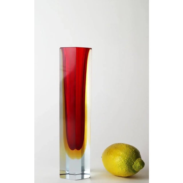 Red Vase attributed to Flavio Poli for Seguso, in Very Good conditions. Designed 1960 to 1969 This piece is attributed to...