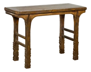19th Century Antique Console Table with Textured Legs