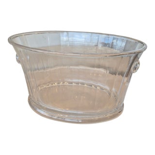 Clear Lucite Ribbed Ice Bucket For Sale