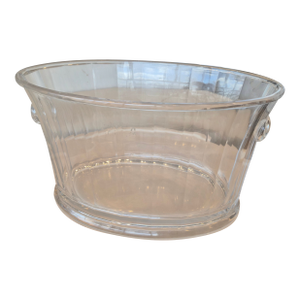 Clear Lucite Ribbed Ice Bucket