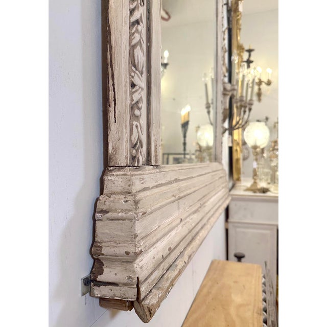 Argentinean Painted Wood Trumeau Overmantel Mirror For Sale - Image 9 of 12