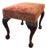 Antique George II Upholstered Bench in the Chippendale Style, Resting on Boldly Carved Ball and Claw Feet and Knee Decoration For Sale