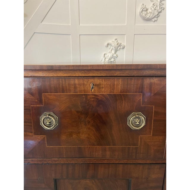 Antique George III Figured Mahogany Double Secretaire Desk, 1800 For Sale - Image 12 of 18