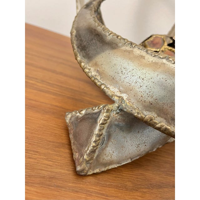 Brutalist Mid Century Mixed Metal Orb Sculpture | by Monk 1975 For Sale - Image 9 of 11