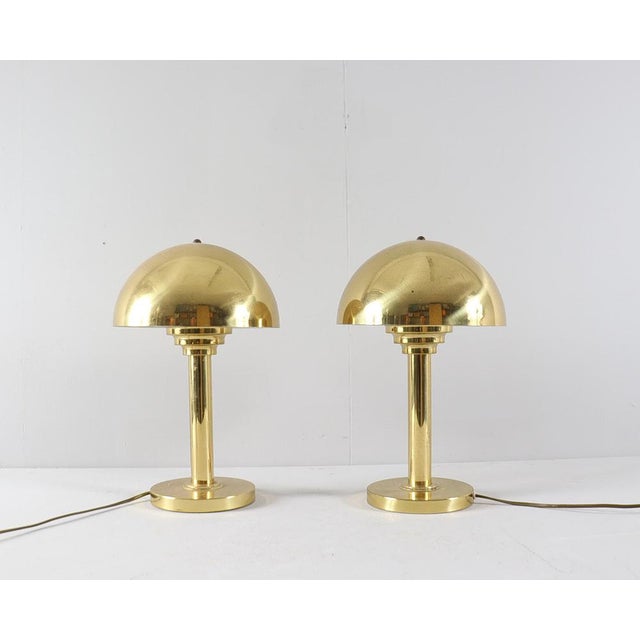 Art Deco Style Mushroom Table Lamps from WSB, Germany, 1970s, Set of 2 For Sale - Image 4 of 11