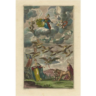 Müller, Allegory for Dutch Victory over France, Hand-Coloured Print, 1750 For Sale