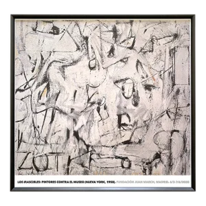Willem De Kooning Foundation Abstract Expressionist Offset Lithograph Print Framed Exhibition Poster " Zot " 1949
