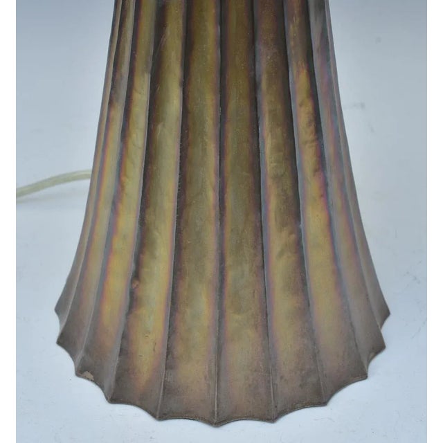 Contemporary Fluted Silver Plated Table Lamp 2000 For Sale - Image 3 of 3