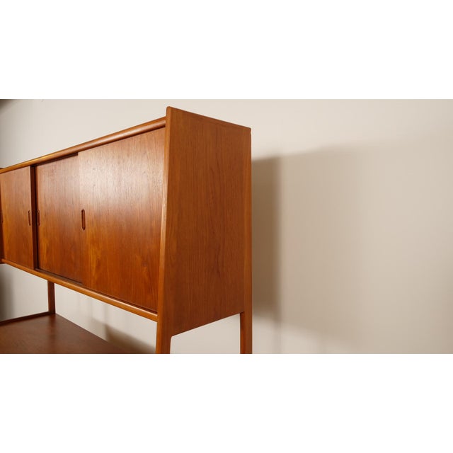 Brown Vintage Wall Unit in Teak For Sale - Image 8 of 18