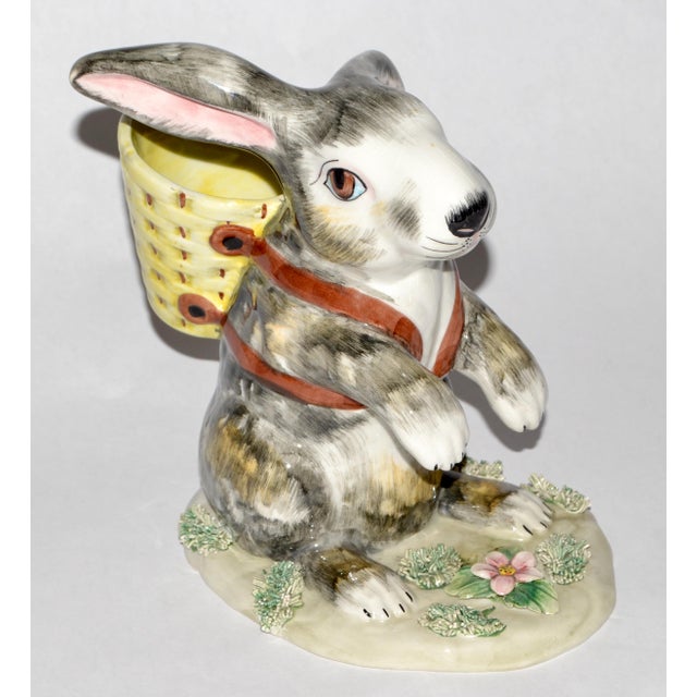 Italian Collectible Handmade Rabbit Bunny Animal Ceramic Figurine Arts & Crafts For Sale - Image 11 of 14