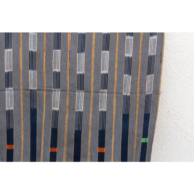 African Vintage Baoule African "Pastel Forest" Ikat Throw For Sale - Image 3 of 6