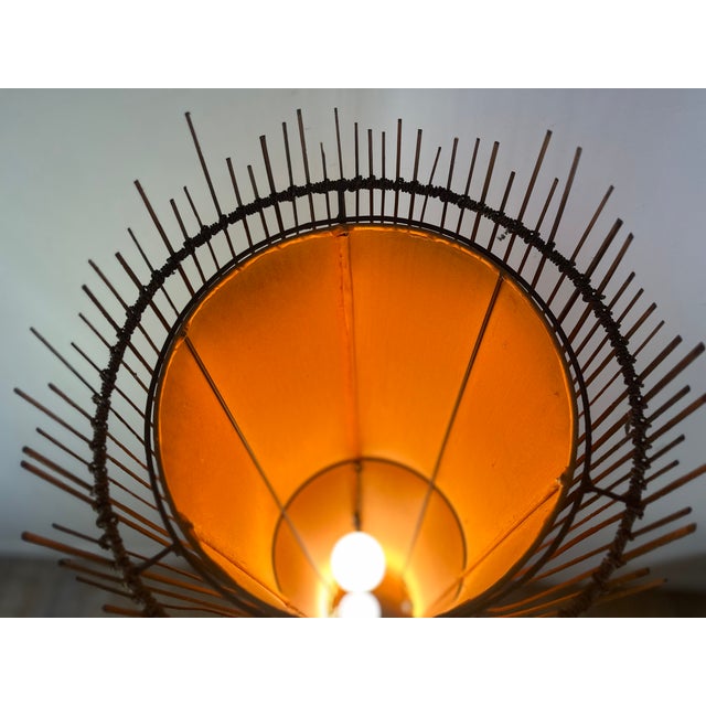Kobe Floor Lamp in Metal and Rattan, 1990s For Sale - Image 10 of 16