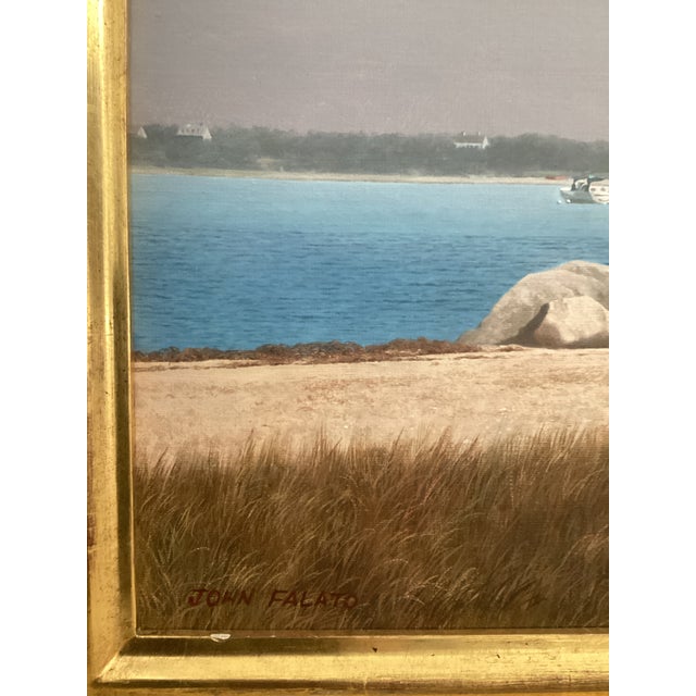 A rare original painting by artist John Falato of the iconic Brant Point Lighthouse on the island of Nantucket. Stunning...