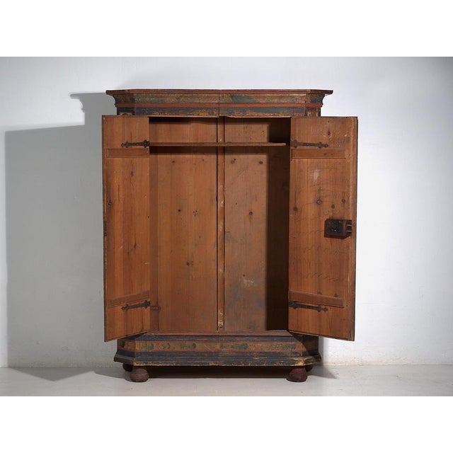 Antique Polychrome Wood Wardrobe For Sale - Image 14 of 18
