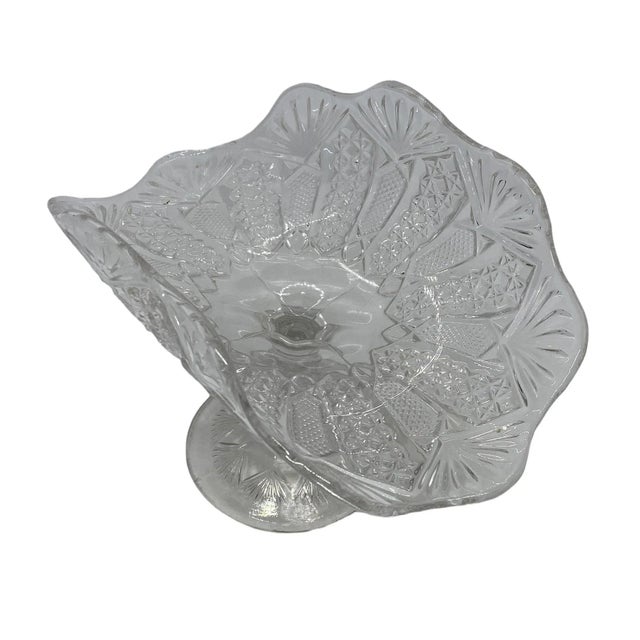 Late 19th Century Late 19th Century American Pattern Pressed Glass Footed Banana Stand For Sale - Image 5 of 13