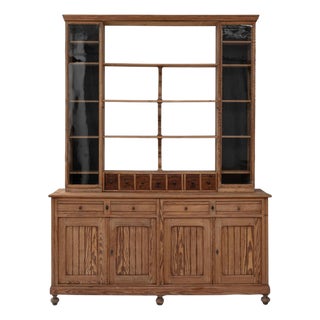 1900s French Wooden Display Cabinet & Shelves For Sale