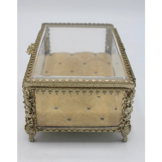 Mid 20th Century French Beveled Glass Jewelry Box For Sale - Image 9 of 12