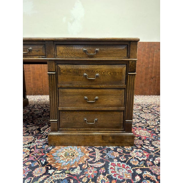 Large English Desk in Oak For Sale - Image 11 of 18