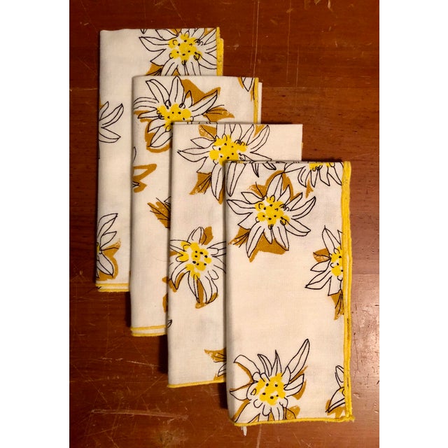 Vintage Vera Linen Daffodil Napkins Set of 4 Chairish