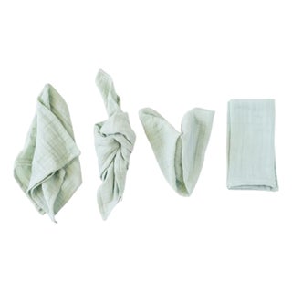 Organic Cotton Napkins - Sage, Set of 4 For Sale