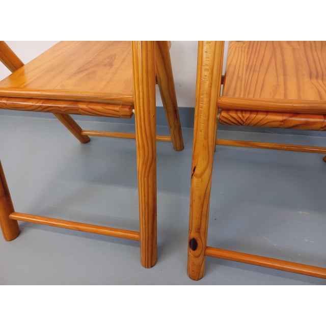 Vintage Folding Pine Chairs, 1980s, Set of 2 For Sale - Image 17 of 18