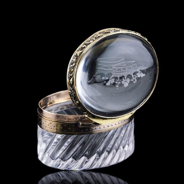 Antique 19th Century French Silver Gilt Mounted Crystal Box For Sale - Image 12 of 18