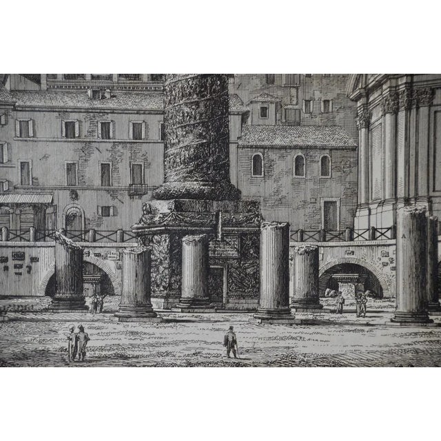 Gray Luigi Rossini 19th Century Etching of the Ancient Column of Trajan in Rome by Luigi Rossini , 1823 For Sale - Image 8 of 12