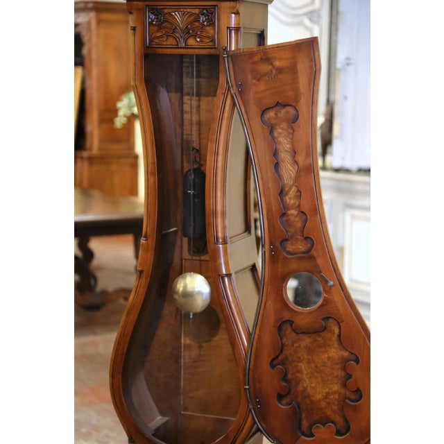 Late 20th Century French Louis XV Burl Walnut Horloge Bressane Clock For Sale In Dallas - Image 6 of 13