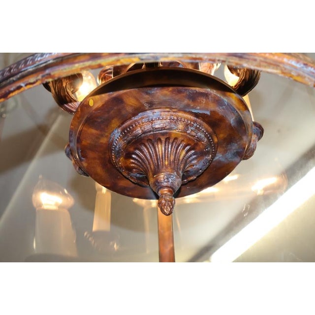 Monumental 10 Light Patina Bronze Lantern Chandelier For Sale - Image 11 of 12