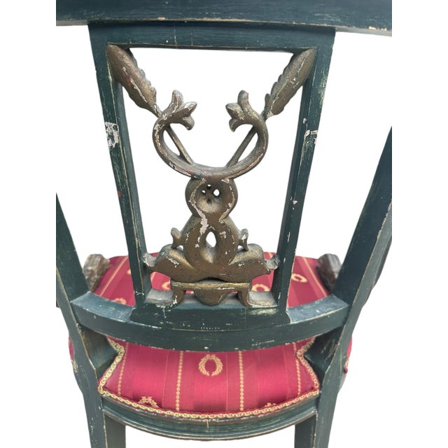 19th Century Venetian Hand Carved Empire Chair Italy For Sale - Image 9 of 12