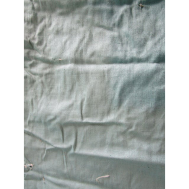 Jadeite Feedsack Yo Yo Quilt Trellis Pattern Floral Diamond Edges Queen Handmade 1930's For Sale - Image 12 of 17