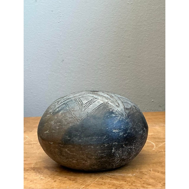 Late 20th Century Vintage Geometric Patterned Ceramic Pot For Sale - Image 5 of 12