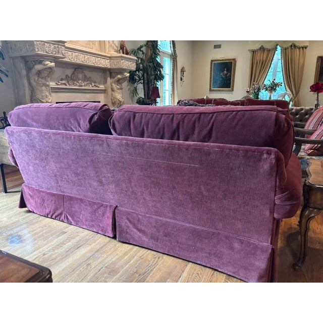 Textile Contemporary Velvet Sofa For Sale - Image 7 of 8