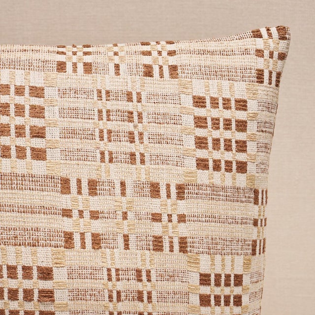 This pillow features Brimfield with a knife edge finish. Inspired by a vintage textile we found at the famed Brimfield...