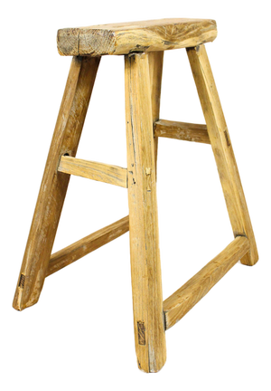 Vintage Rustic Elm Stool