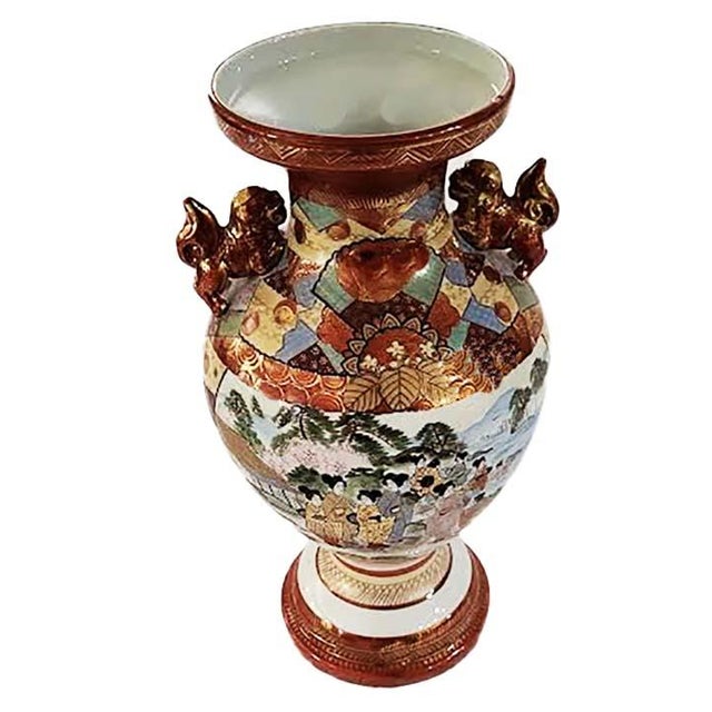Vintage Japanese Kutani Satsuma Vase. Large & stunning! This is an estate find, age is estimated 15" high x 9" wide Weight...