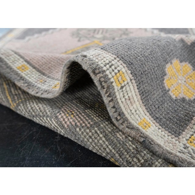 Early 21st Century Oriental Hand Knotted Vintage Turkish Mini Rug 1'9" x 3'2" For Sale - Image 5 of 6