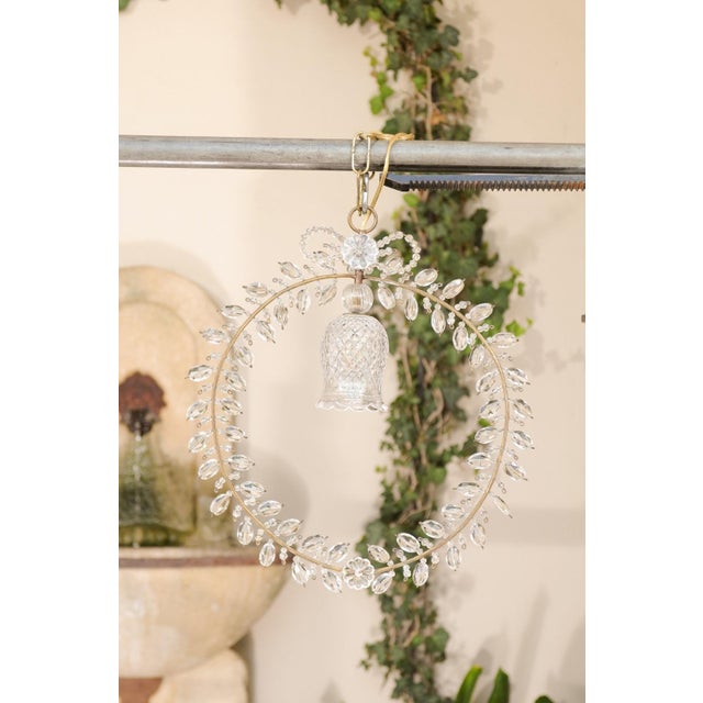 1920s French Crystal Light Fixtures with Campanula, Ribbon and Rosettes - a Pair For Sale In Atlanta - Image 6 of 12
