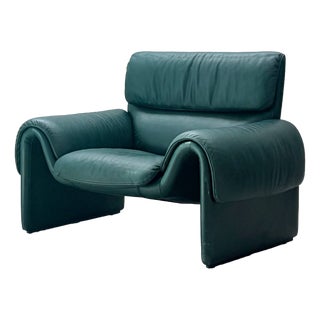 DS-2011 Leather Armchair in Petrol Green from de Sede, Switzerland, 1980s For Sale