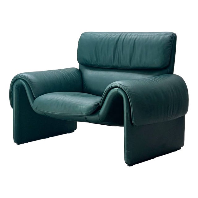 DS-2011 Leather Armchair in Petrol Green from de Sede, Switzerland, 1980s For Sale