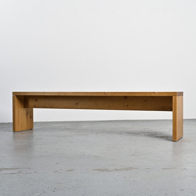 Large Pine Bench, France, 1970s For Sale - Image 10 of 11