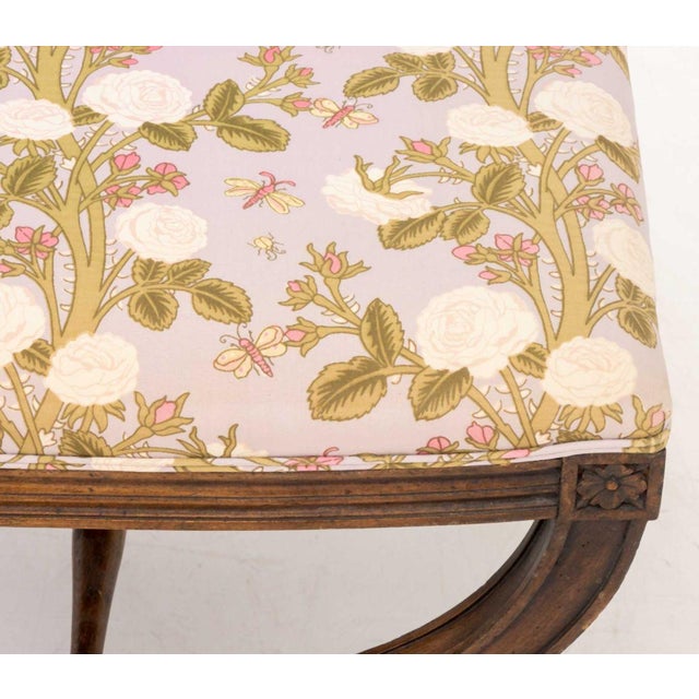 Louis XVI Style Upholstered Curule Stools, Pair For Sale - Image 4 of 6