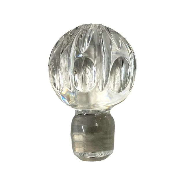 Early 20th Century Petite Cut Crystal Bell-Bottom Decanter With Sterling Silver Collar For Sale - Image 4 of 6