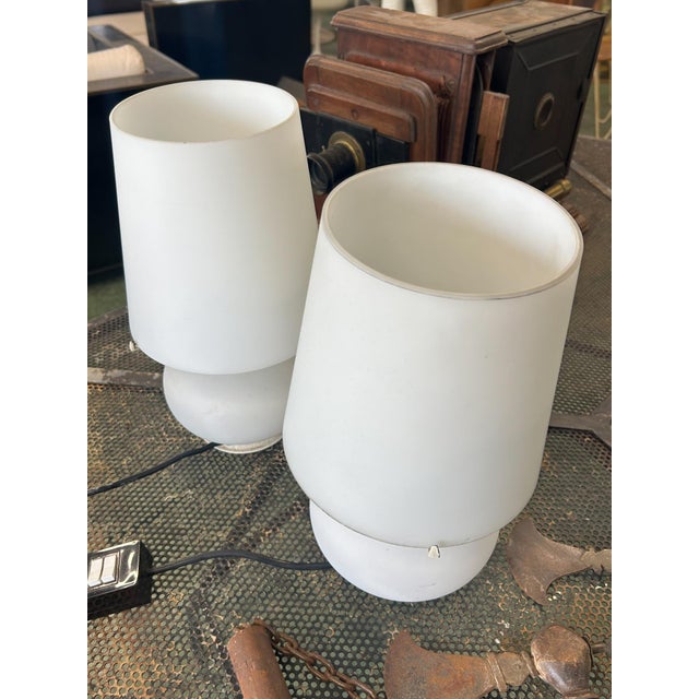 Glass Table Lamps by Max Ingrand for Fontana Arte, 1955, Set of 2 For Sale - Image 7 of 8