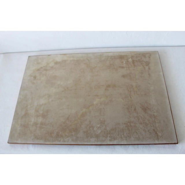 Italian Gucci Style Italian Burl Wood Desk Pad Pen Holder and Notepad Holder, 1970s Vintage For Sale - Image 3 of 11