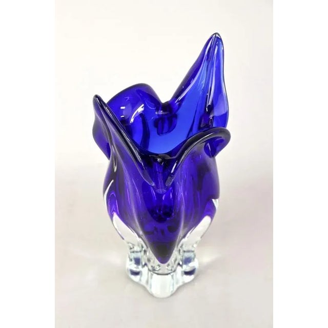 Vintage Dark Blue Murano Glass Vase, 1960s For Sale - Image 16 of 18